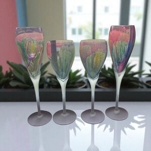 Set of 4 Rueven by NOUVEAU ART GLASS wine glasses